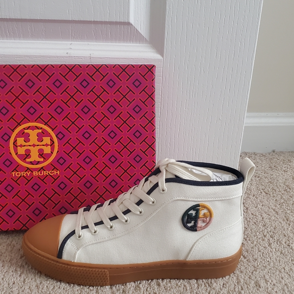 Tory Burch high top canvas sneakers